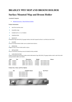 Bradley Mop and Broom Holder Specifications