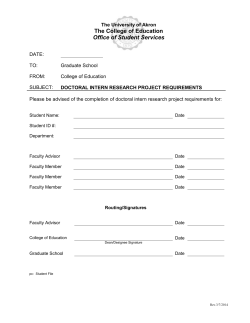 Doctoral Intern Research Project Requirements