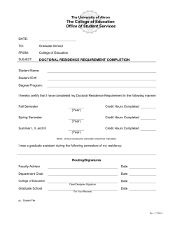 Doctoral Residence Requirement Completion