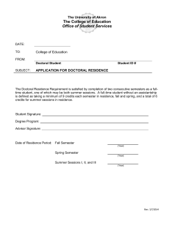 Doctoral Residence Application