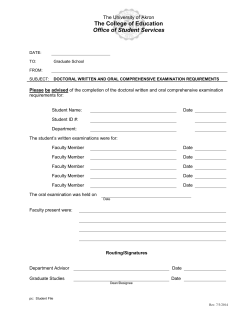 Doctoral Written and Oral Comprehensive Examination Requirements