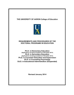 Doctoral Requirements and Procedures Handbook