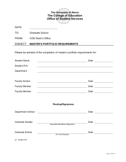 Master's Portfolio Requirements