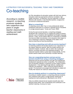 Co-teaching brochure from State of Ohio