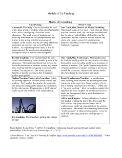Models of Co-teaching