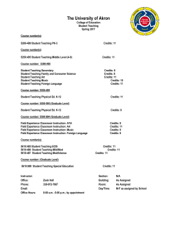 Student Teaching Syllabus