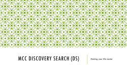 MCC Discovery Search: Making Life Easier