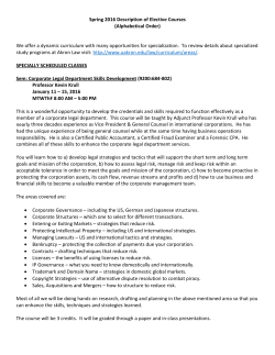 Spring 2016 elective descriptions