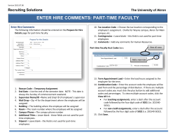 Enter Hire Comments for PT Faculty