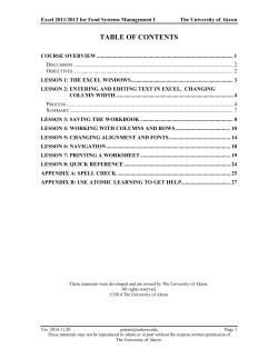 Food System Management I