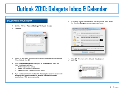 Outlook 2010 Delegate Access