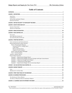 Budget Manual