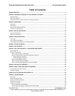 PeopleSoft Introduction to Financials Manual