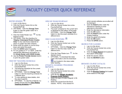 Faculty Center Quick Reference Guide - PDF