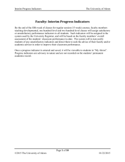 Interim Progress Indicators