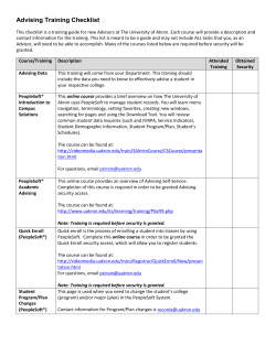 Advising Training Checklist
