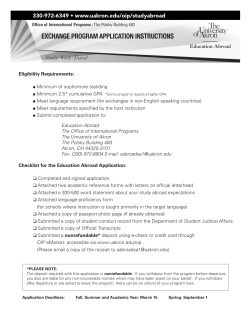 University of Akron Exchange Application