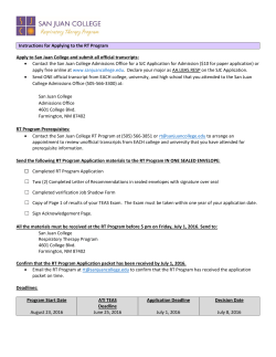 Instructions for Applying to the Respiratory Therapy Program