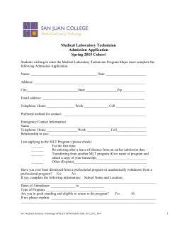 Medical Laboratory Technician Application