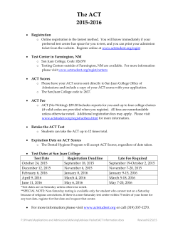 2015-2016 ACT Exam Information