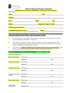 Honors Research Project Proposal Form