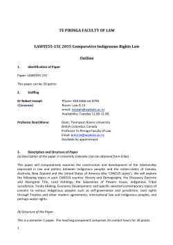 LAWS555-15C Comparative Indigenous Rights