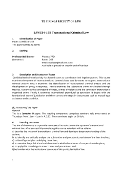LAWS534-15B Transnational Criminal Law