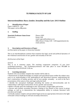 LAWS579-13A Intersectionalities Race Gender Sexuality and the Law