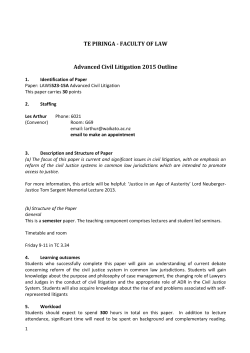 LAWS523-15A Advanced Civil Litigation