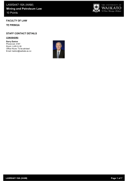 LAWS447-16A (HAM) Mining and Petroleum Law