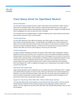 OpenStack Plug-Ins for Cisco Nexus