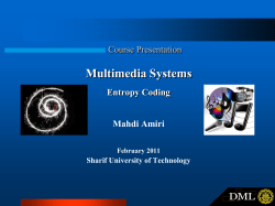 Lecture 05, "Entropy Coding"