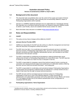 Australian Eduroam Policy
