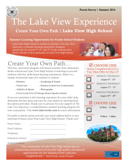 PARENTSURVEYTheLakeViewExperienceSummer2014