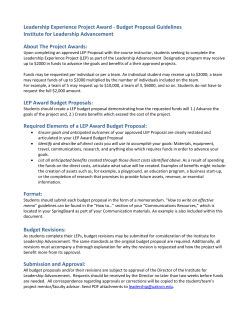 LEP Budget Proposal Guidelines
