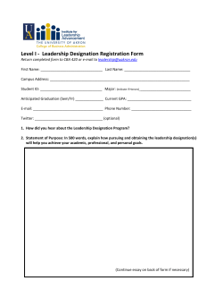 Level I Registration Form
