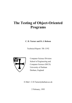 The Testing of Object-Oriented Programs