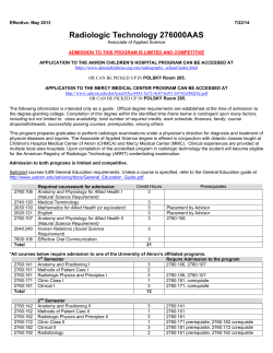 Radiologic Technology - Associate Degree (72 credits)