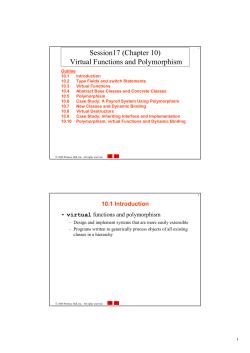 Inheritance & Polymorphism