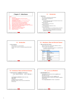 Inheritance & Polymorphism