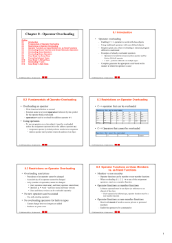Operator Overloading