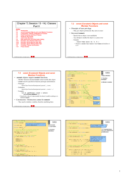 Advanced Topics on Classes