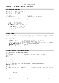 Pointers & Arrays