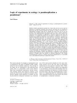 Oksanen_logic of experiments in ecologyIspseudoreplication a pseudoissue.pdf