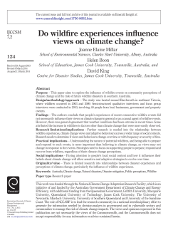 Do wildfire experiences influence views on climate change?