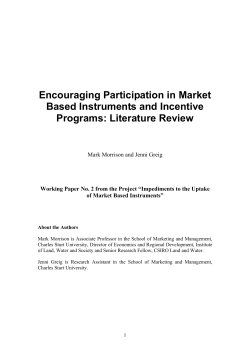Participation in MBI and Incentives
