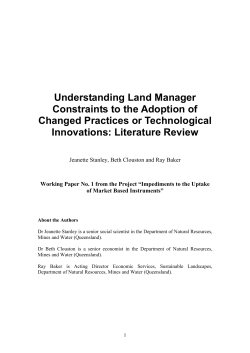Understanding land manager constraints