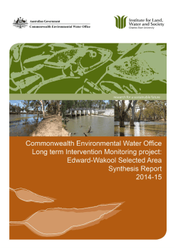 Edward-Wakool Selected Area Synthesis Report, 2014-15.