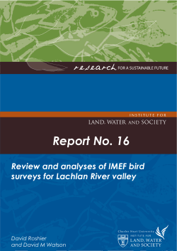 Review and analyses of IMEF bird surveys for Lachlan River valley