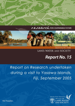 Report on research undertaken during a visit to Yasawa Islands, Fiji, September 2005
